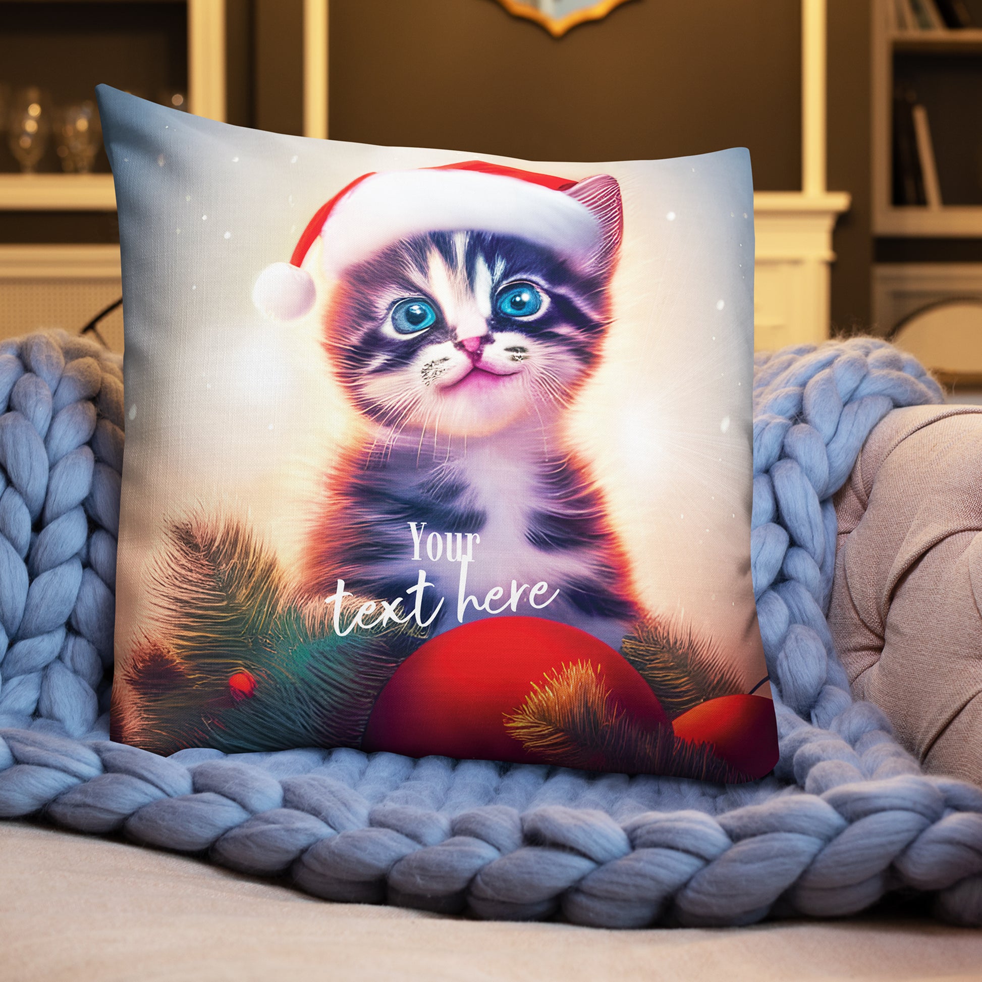  Personalized Christmas Pillow - Cat | Seepu | big pilloww
