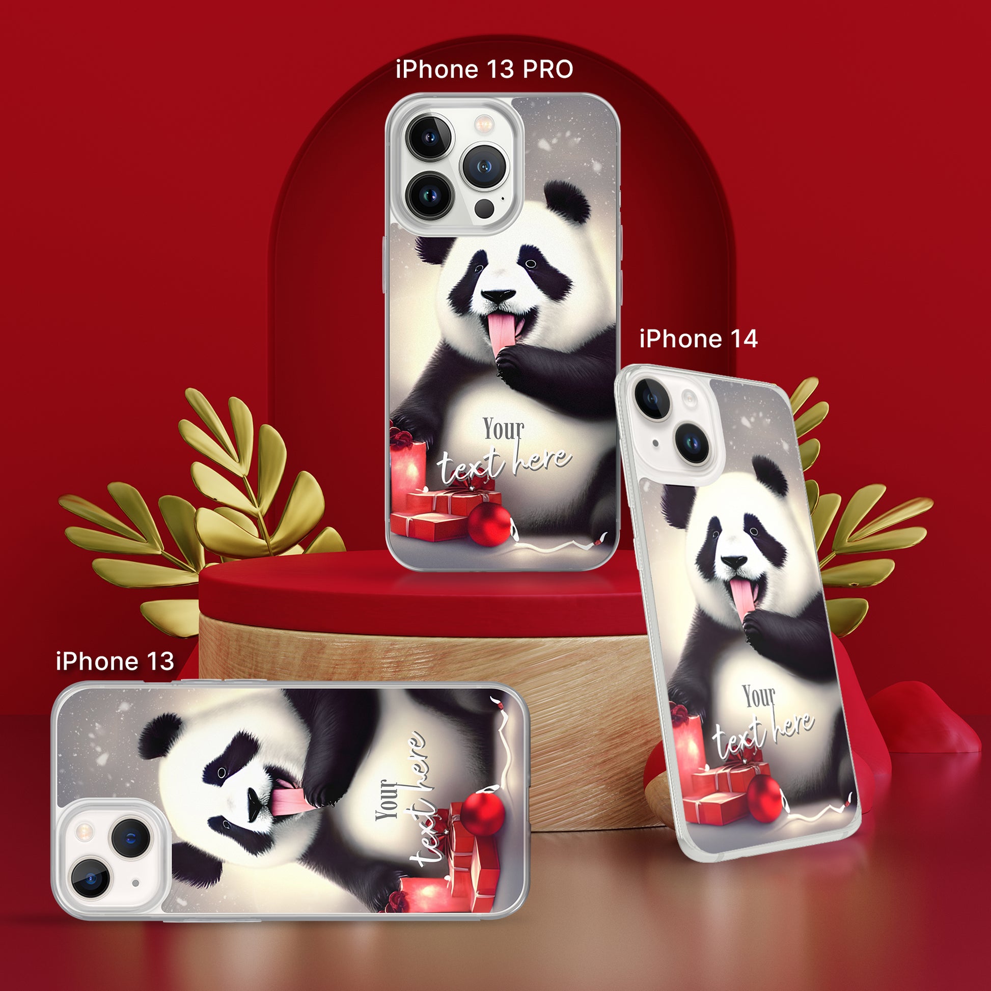 Personalized Christmas iPhone Case - Panda | Seepu | 13, 13 PRO, 14