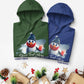 Personalized Unisex Hoodie Christmas Penguin | green and blue | Seepu