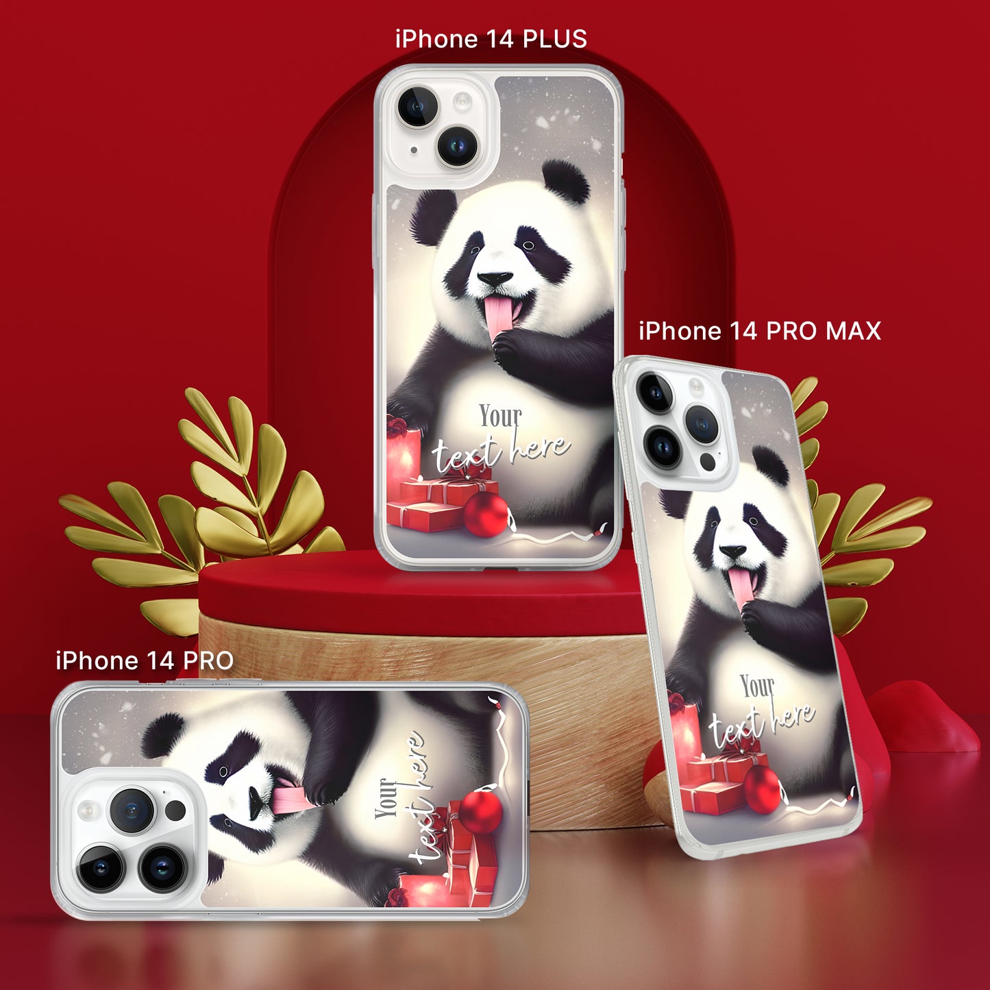 Personalized Christmas iPhone Case - Panda | Seepu | 14 PRO, 14 PLUS, 14 PRO MAX