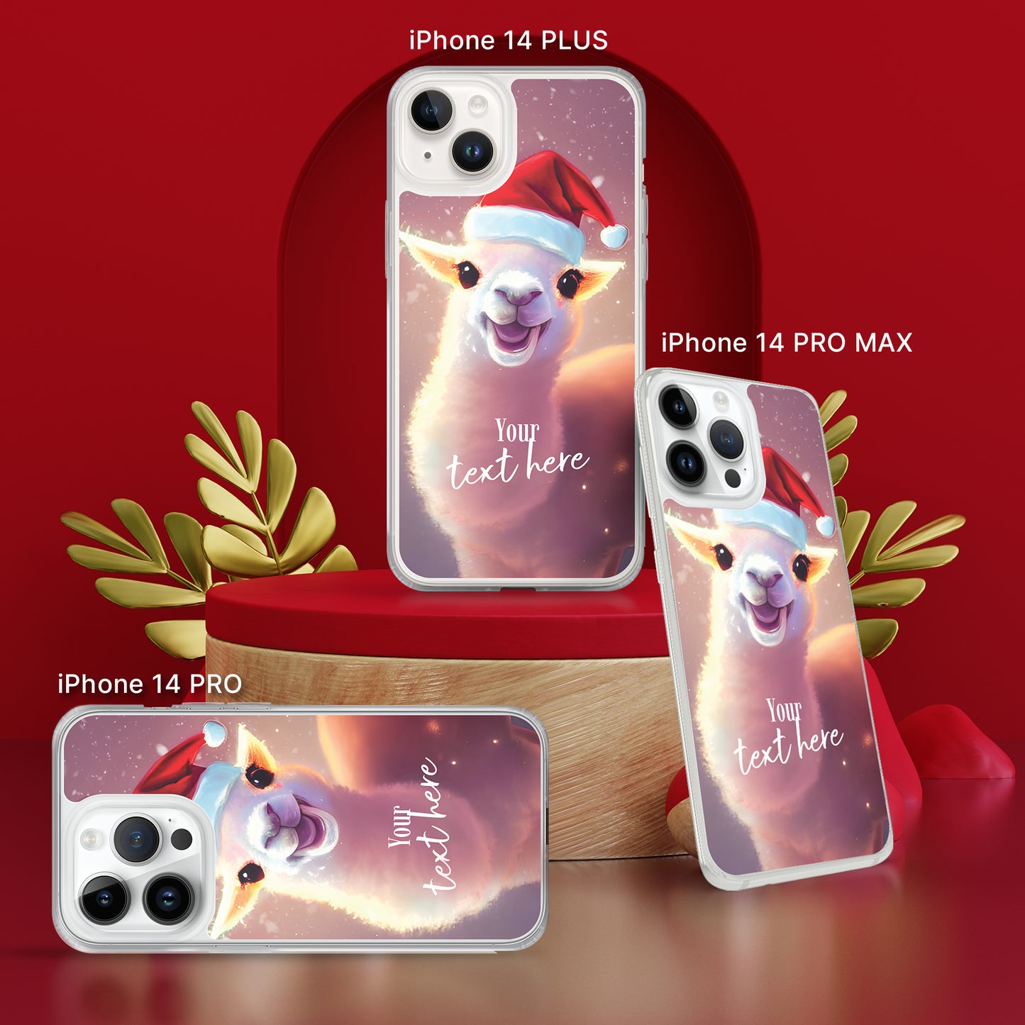 Personalized Christmas iPhone Case - Lama | Seepu | 14 PRO, 14 PLUS, 14 PRO MAX
