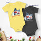 Personalized Christmas Baby Short Sleeve One Piece - Penguin | Seepu | yellow and grey