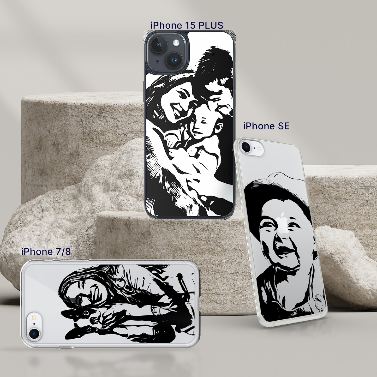 Personalized Line Drawing Case for iPhone | Seepu | 15 plus, se, 7/8