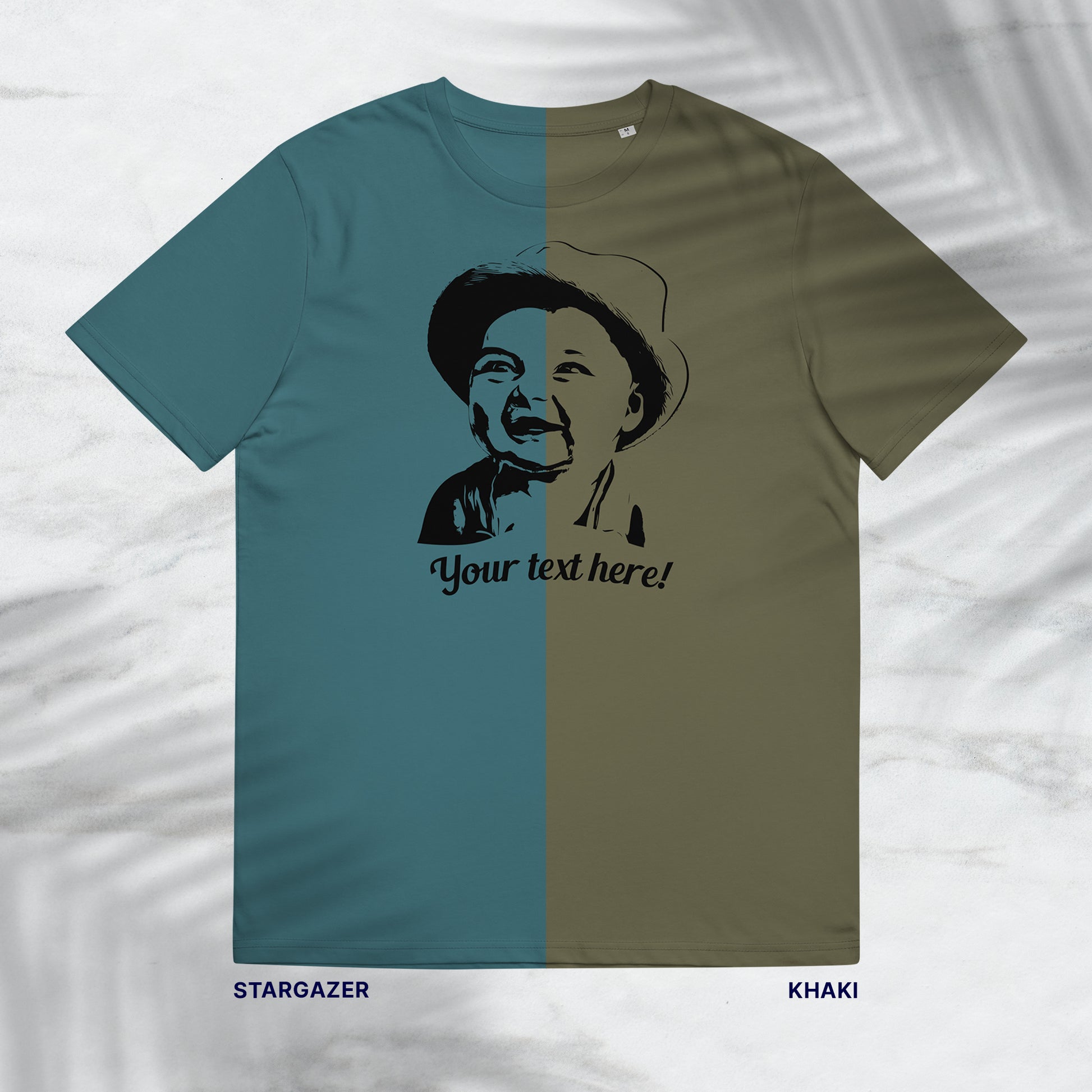 Personalized Line Drawing Unisex Organic Cotton T-Shirt | Seepu | stargazer and khaki