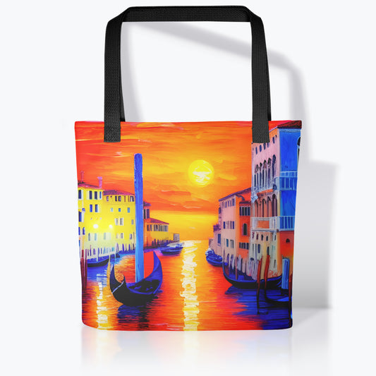 Stylish and spacious tote bag with Venice print | Seepu