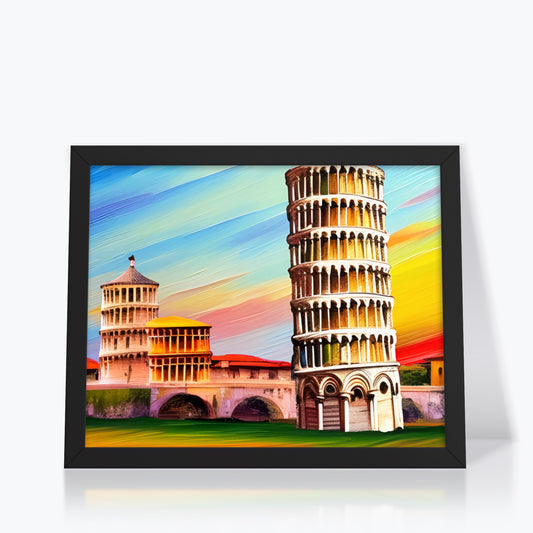 Framed Poster - Pisa | Elevate your space with this stunning artwork framed in sleek matte black.