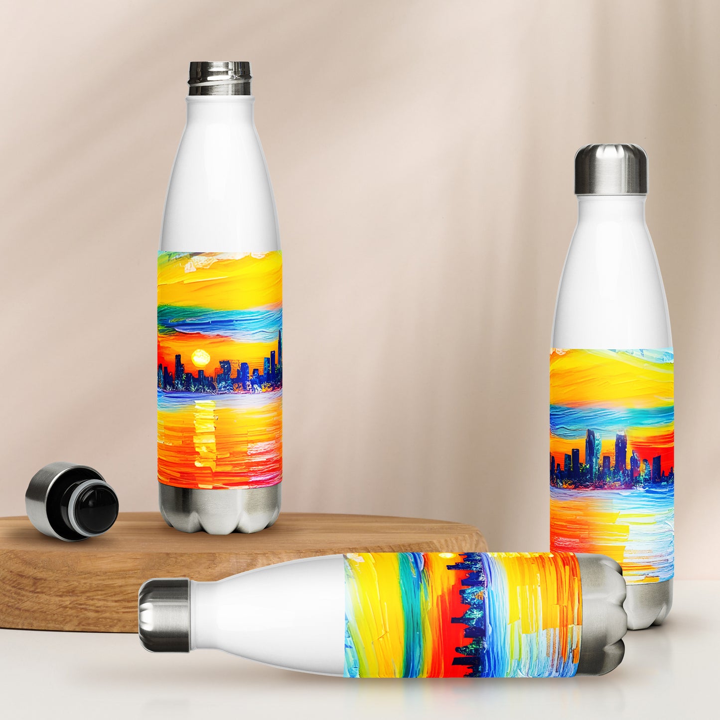 Stainless Steel Water Bottle - New York, Skyline