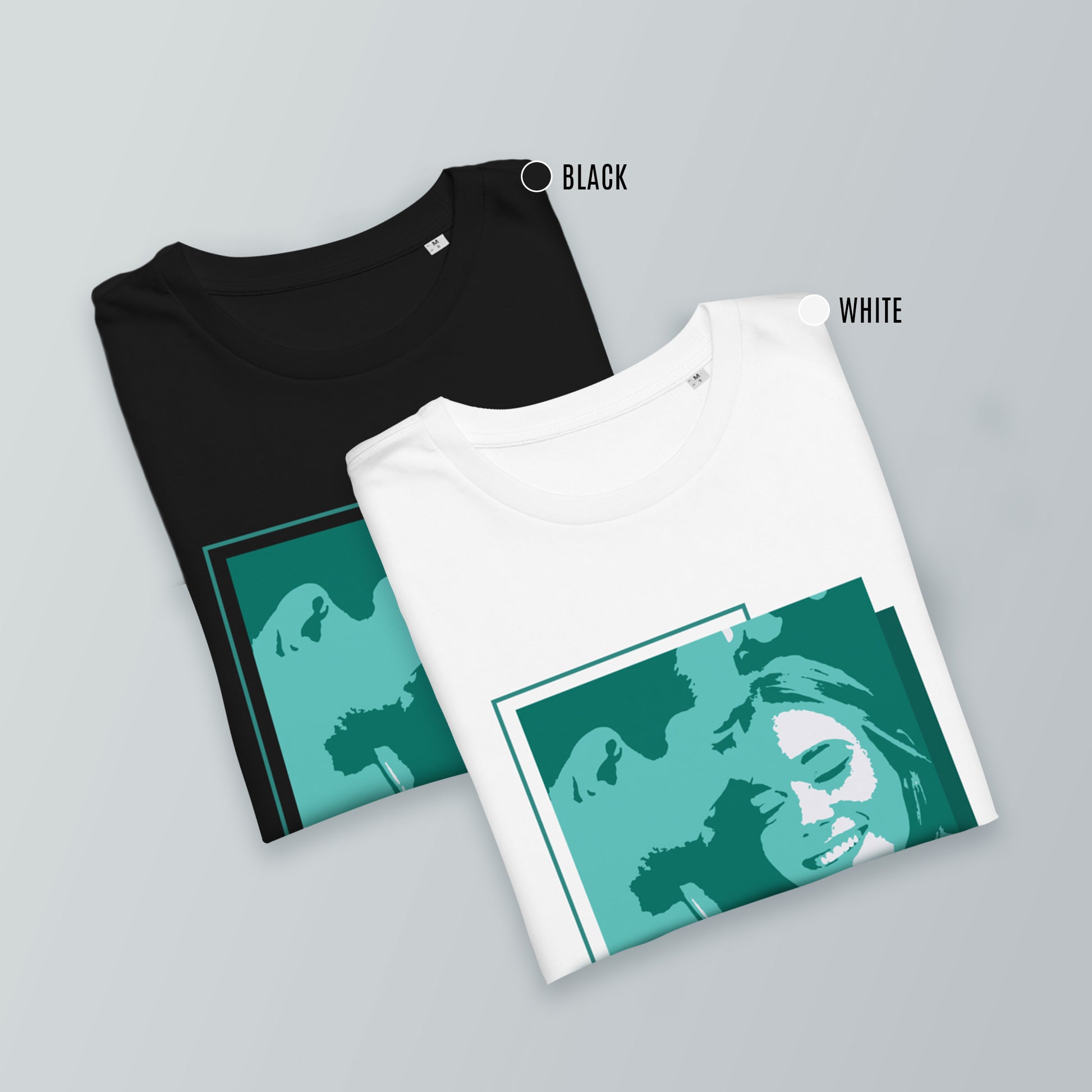 Personalized Men's T-Shirt in white and black - Green Portrait | Seepu