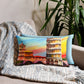 Two-sided premium pillow case with cityscape painting print - Pisa | Seepu