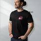 Personalized Men's T-Shirt in black - Small Portrait in Red | Seepu