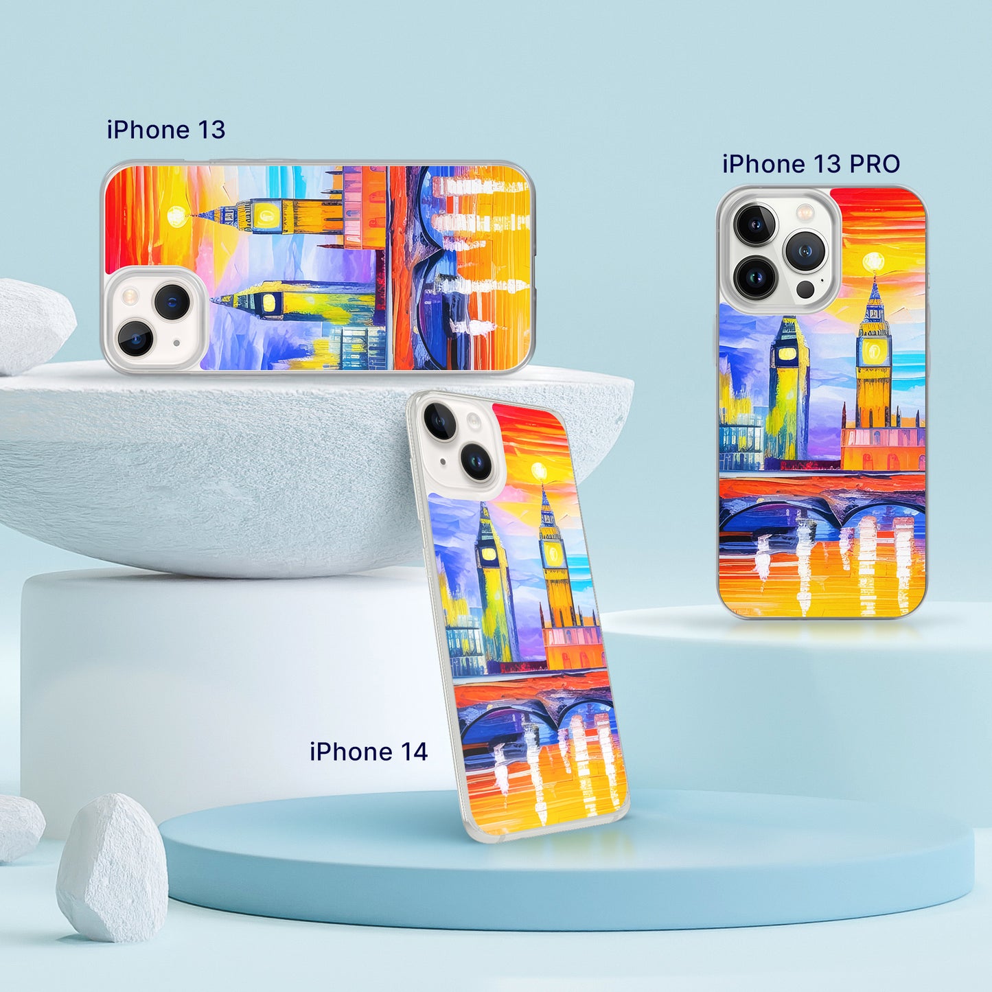 Fashionable iPhone Case with cityscape painting - London Tower Bridge| Seepu |  13, 13 PRO, 14