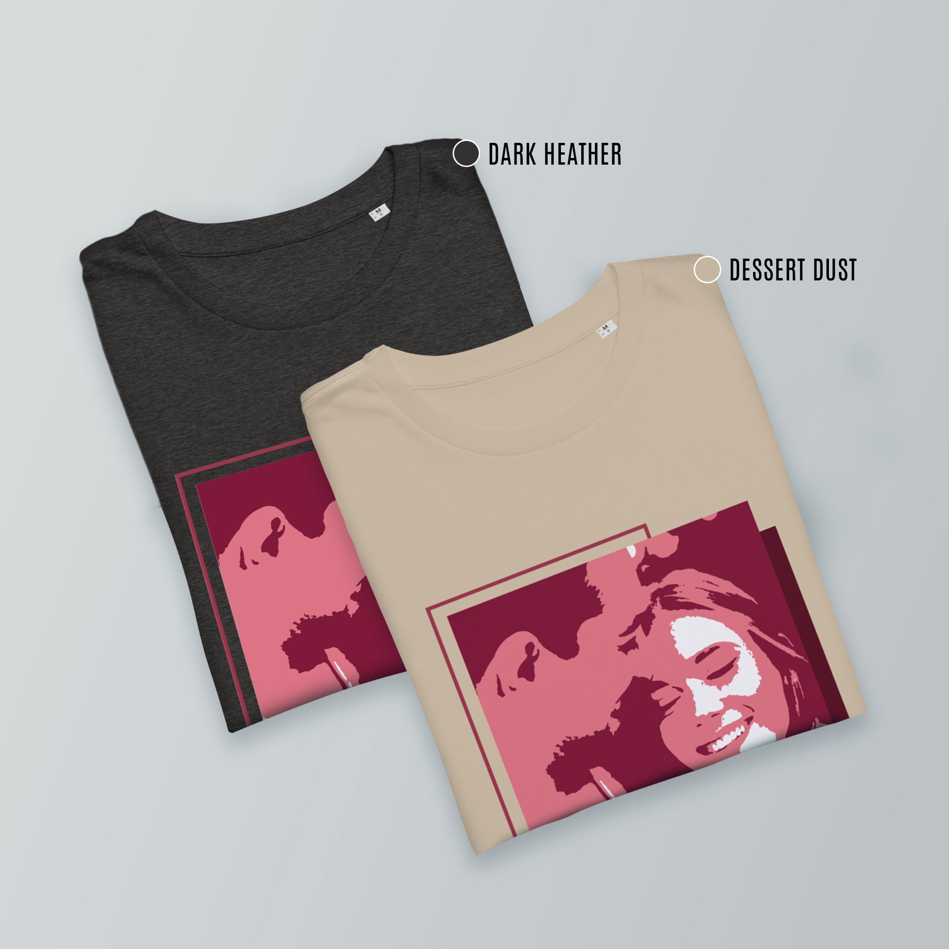 Personalized Men's T-Shirt in dark heather and dessert dust - Portrait | Seepu