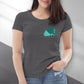 Personalized Women's T-Shirt in Anthracite -Small Portrait in Green | Seepu