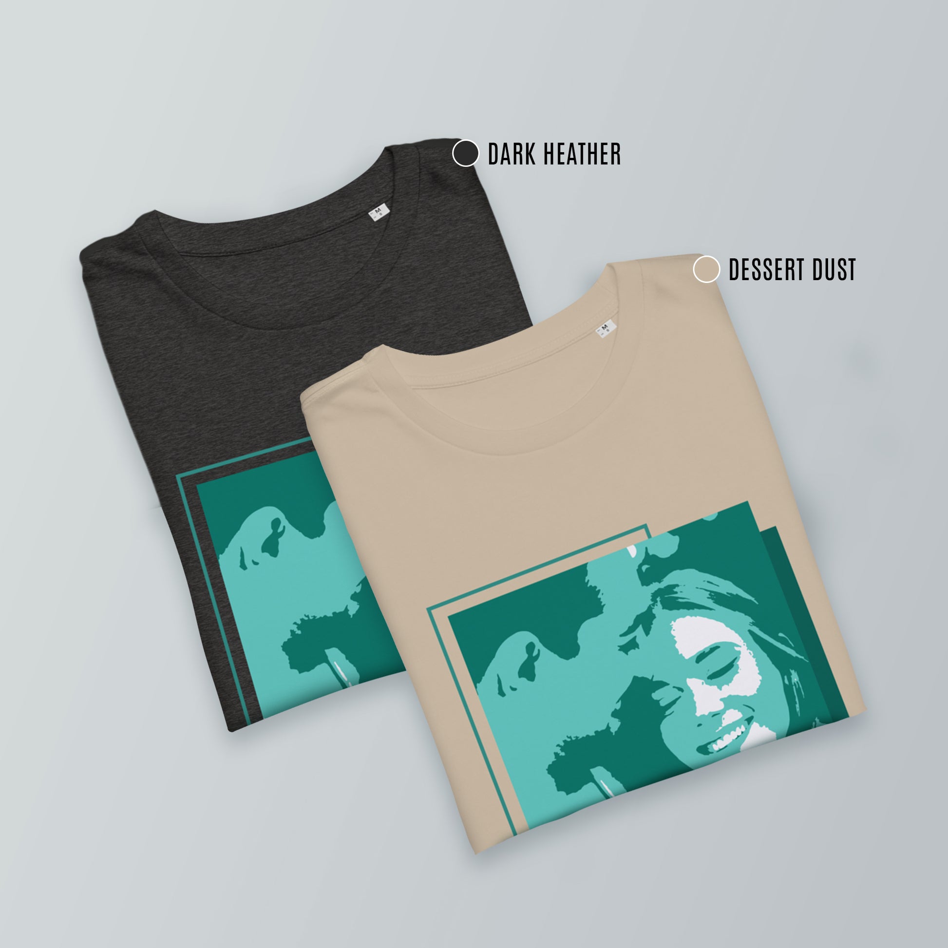 Personalized Men's T-Shirt in dark heather and dessert dust - Green Portrait | Seepu