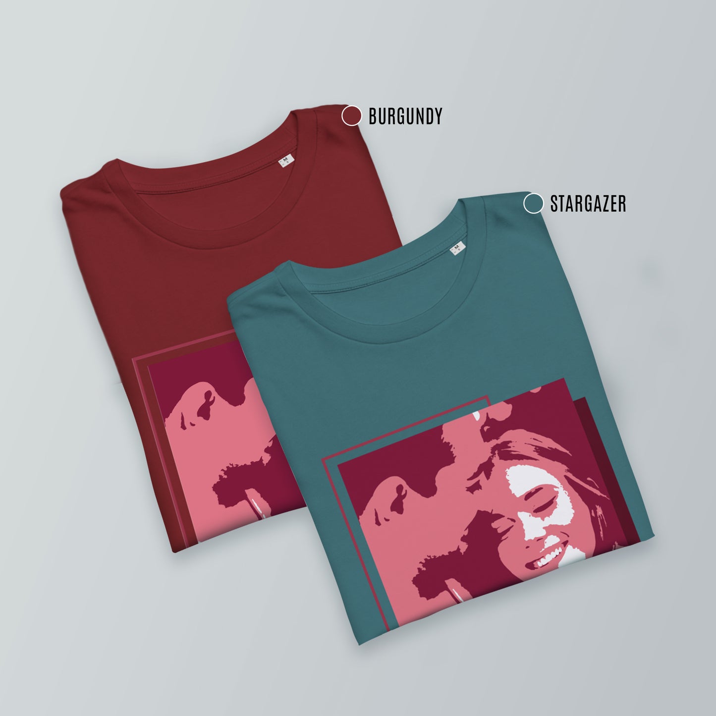Personalized Men's T-Shirt in burgundy and stargazer - Portrait | Seepu