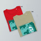 Personalized Men's T-Shirt in red and sage - Green Portrait | Seepu