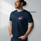 Personalized Men's T-Shirt in french navy - Small Portrait in Red | Seepu