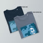 Personalized Men's T-Shirt in french navy and dark heather blue - Blue Portrait | Seepu